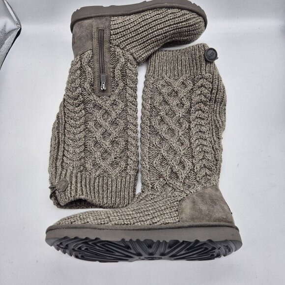 UGG Other - UGG Girls Classic Cardi Cabled Knit Tall Boots Size 13 M Grey (165)